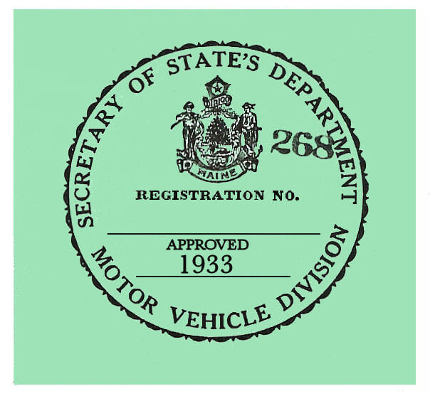 (image for) 1933 Maine Inspection Sticker